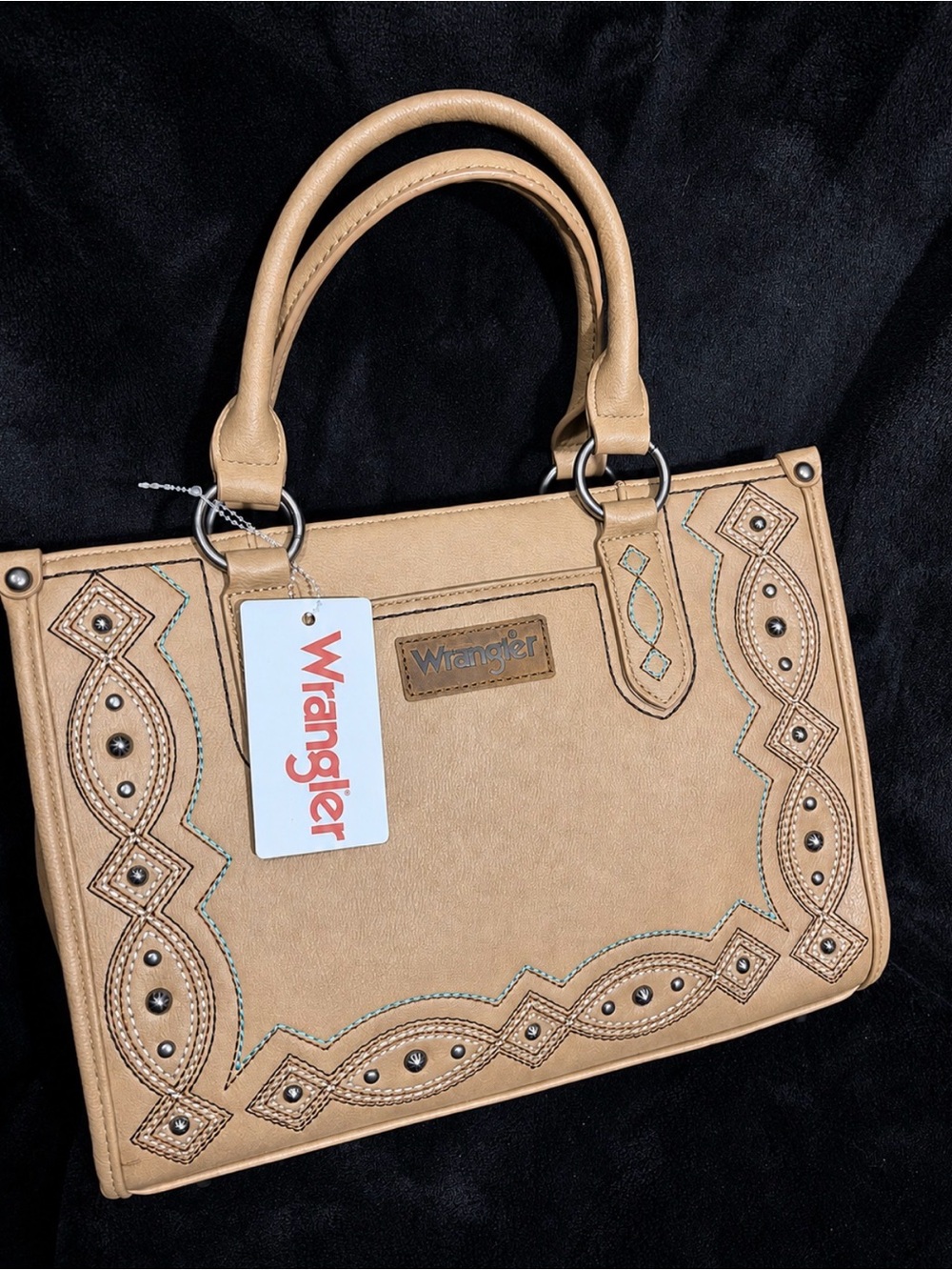 Wrangler Tan Decorative Stitch Tote